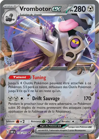 Image de la carte Pokemon Vrombotor ex 156/197
