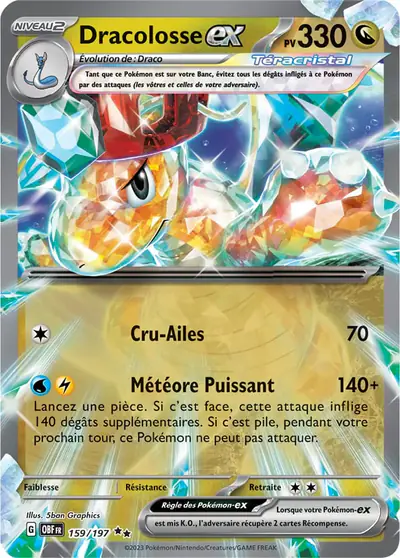 Image de la carte Pokemon Dracolosse ex 159/197