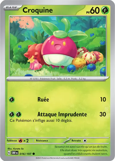 Image de la carte Pokemon Croquine 016/197
