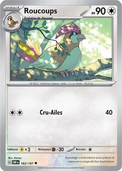 Image de la carte Pokemon Roucoups 163/197
