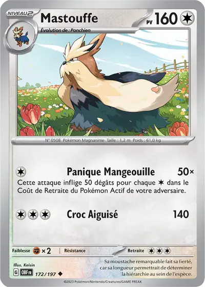 Image de la carte Pokemon Mastouffe 172/197