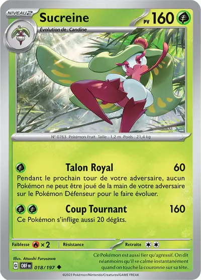 Image de la carte Pokemon Sucreine 018/197