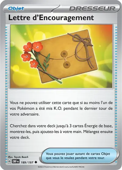 Image de la carte Pokemon Lettre d'Encouragement 189/197