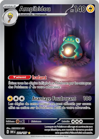 Image de la carte Pokemon Ampibidou 201/197