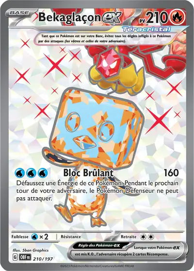 Image de la carte Pokemon Bekaglaçon ex 210/197