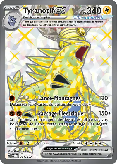 Image de la carte Pokemon Tyranocif ex 211/197