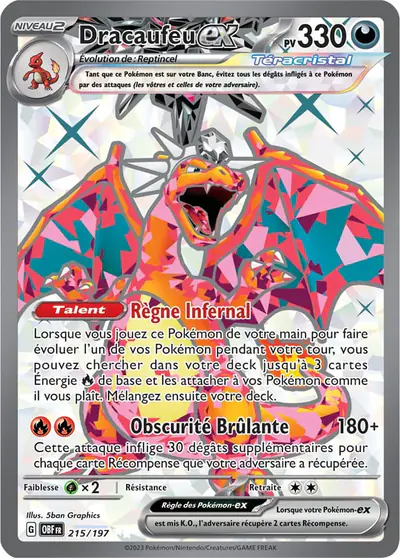 Image de la carte Pokemon Dracaufeu ex 215/197