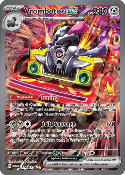 Image de la carte Pokemon Vrombotor ex 224/197