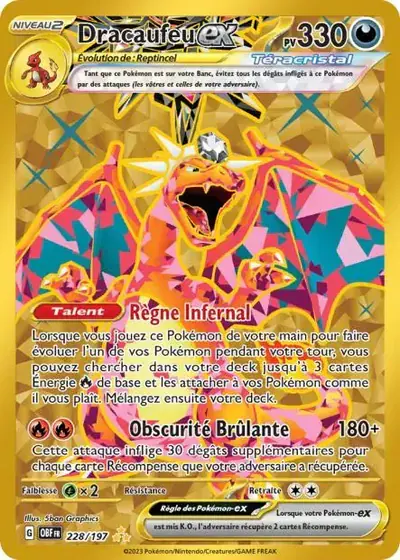 Image de la carte Pokemon Dracaufeu ex 228/197