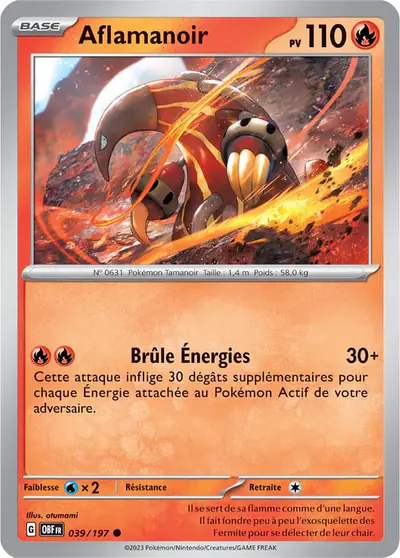 Image de la carte Pokemon Aflamanoir 039/197