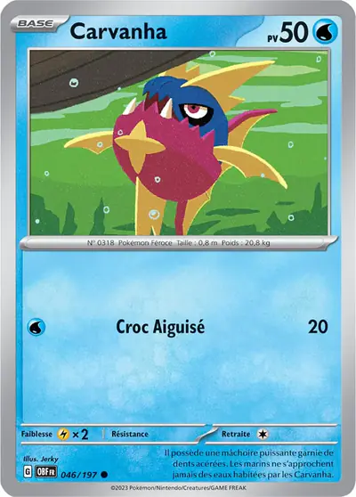 Image de la carte Pokemon Carvanha 046/197