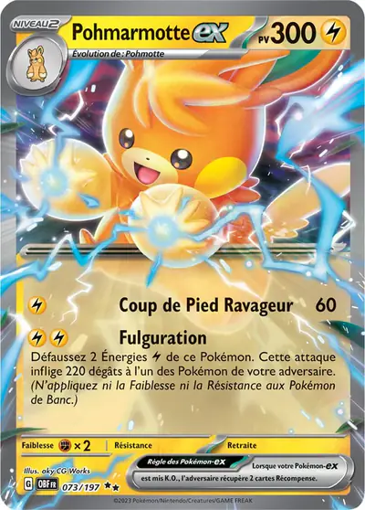 Image de la carte Pokemon Pohmarmotte ex 073/197