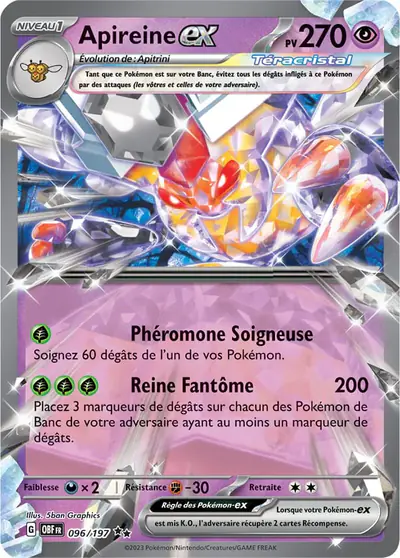 Image de la carte Pokemon Apireine ex 096/197