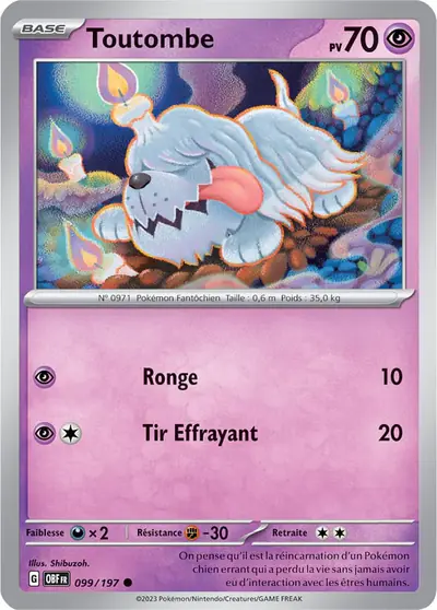 Image de la carte Pokemon Toutombe 099/197