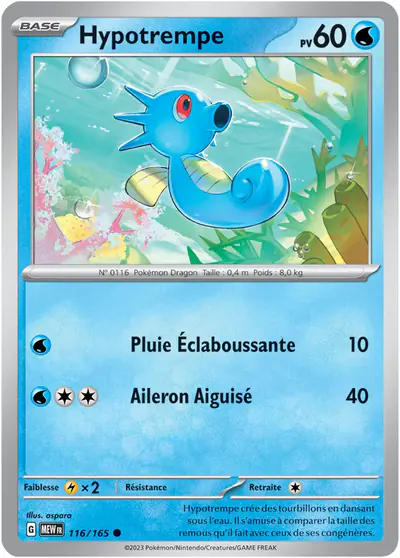 Image de la carte Pokemon Hypotrempe 116/165