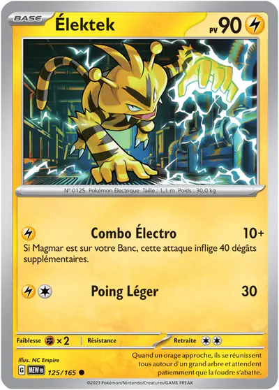 Image de la carte Pokemon Élektek 125/165