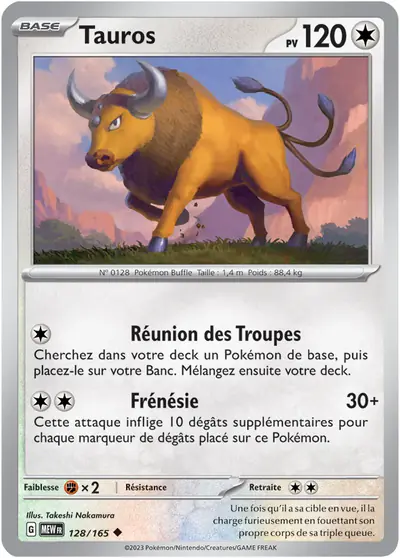 Image de la carte Pokemon Tauros 128/165
