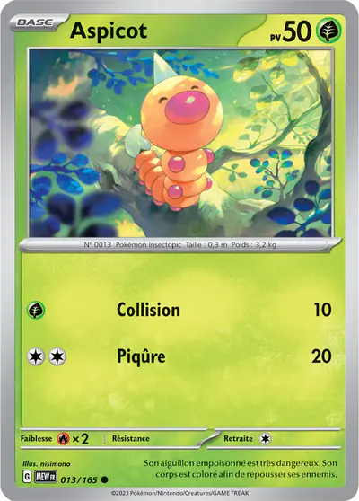 Image de la carte Pokemon Aspicot 013/165