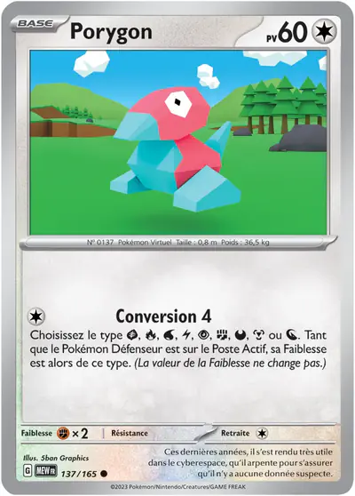 Image de la carte Pokemon Porygon 137/165