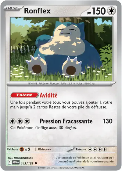 Image de la carte Pokemon Ronflex 143/165