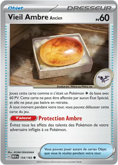 Image de la carte Pokemon Vieil Ambre Ancien 154/165