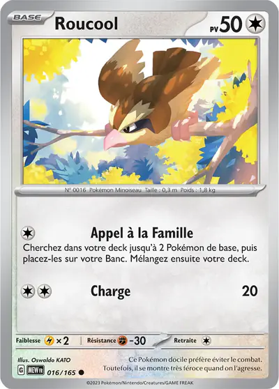 Image de la carte Pokemon Roucool 016/165