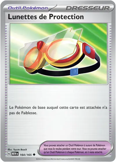 Image de la carte Pokemon Lunettes de Protection 164/165