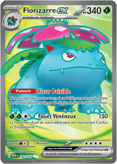 Image de la carte Pokemon Florizarre ex 182/165