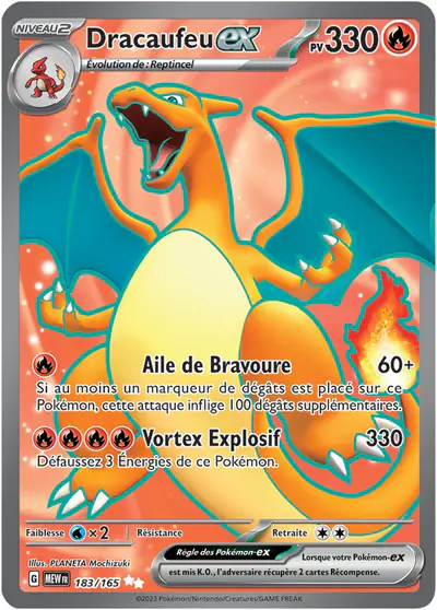 Image de la carte Pokemon Dracaufeu ex 183/165