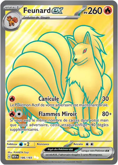 Image de la carte Pokemon Feunard ex 186/165