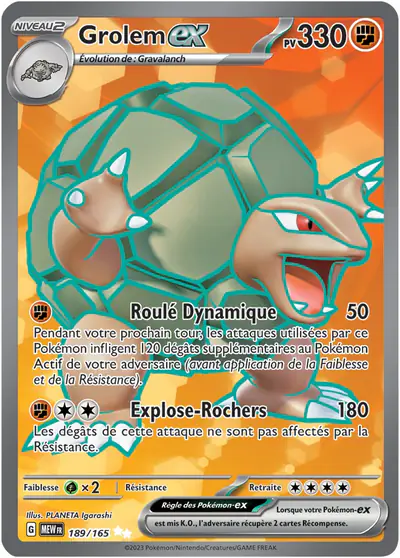 Image de la carte Pokemon Grolem ex 189/165