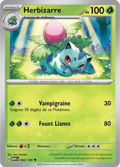 Image de la carte Pokemon Herbizarre 002/165
