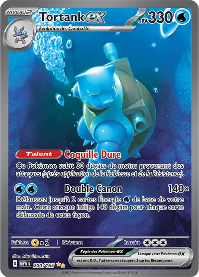 Image de la carte Pokemon Tortank ex 200/165