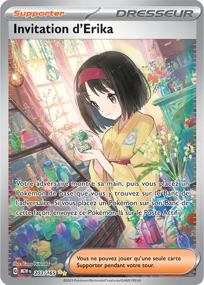 Image de la carte Pokemon Invitation d'Erika 203/165