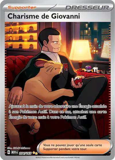 Image de la carte Pokemon Charisme de Giovanni 204/165