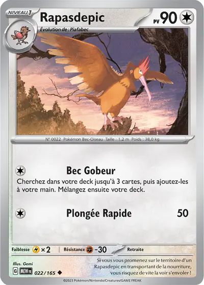 Image de la carte Pokemon Rapasdepic 022/165