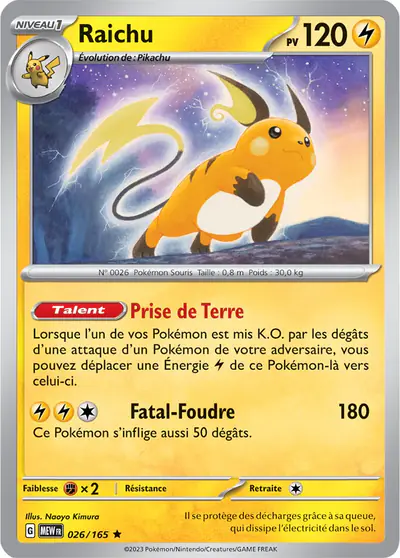 Image de la carte Pokemon Raichu 026/165