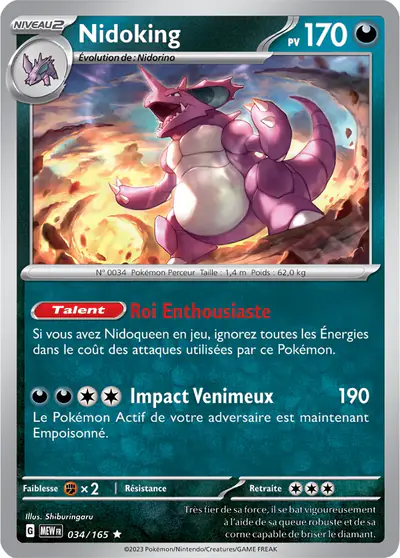 Image de la carte Pokemon Nidoking 034/165