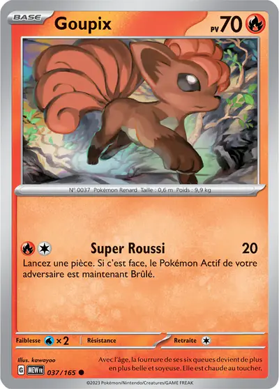 Image de la carte Pokemon Goupix 037/165