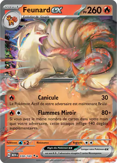 Image de la carte Pokemon Feunard ex 038/165