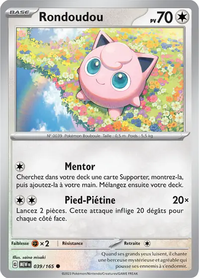 Image de la carte Pokemon Rondoudou 039/165
