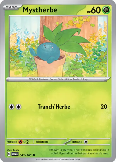 Image de la carte Pokemon Mystherbe 043/165