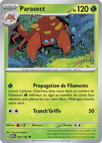 Image de la carte Pokemon Parasect 047/165