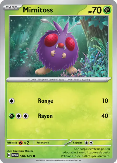 Image de la carte Pokemon Mimitoss 048/165