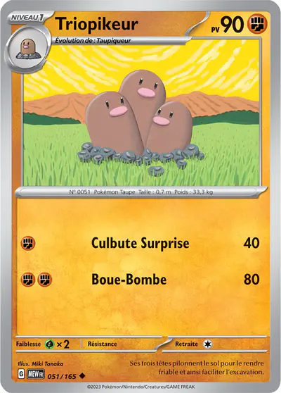 Image de la carte Pokemon Triopikeur 051/165