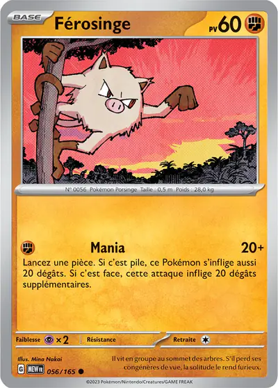 Image de la carte Pokemon Férosinge 056/165