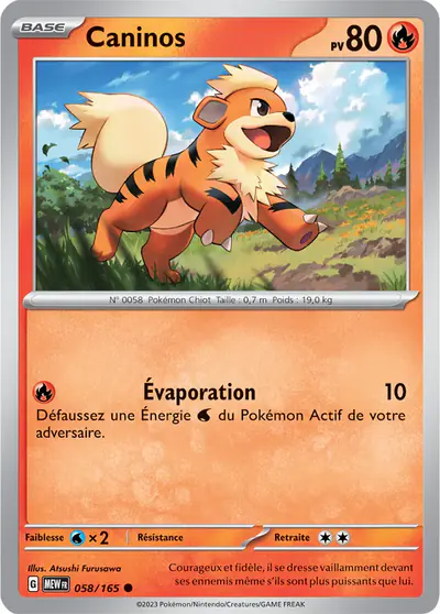 Image de la carte Pokemon Caninos 058/165