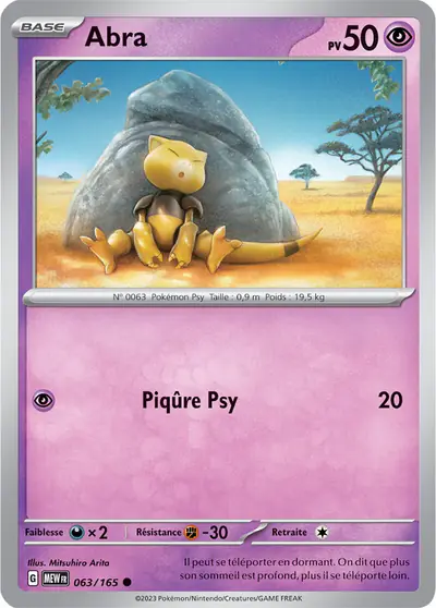 Image de la carte Pokemon Abra 063/165