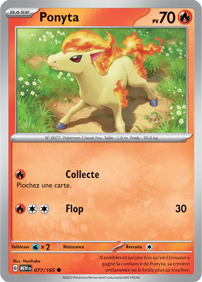Image de la carte Pokemon Ponyta 077/165