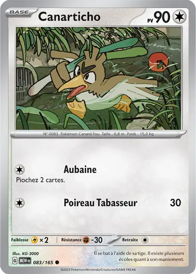 Image de la carte Pokemon Canarticho 083/165